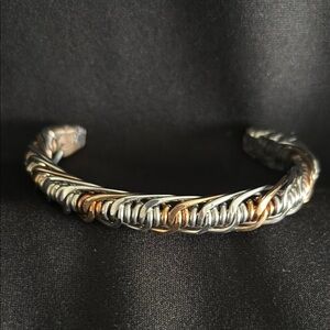 Silver and Gold Tone Woven Bracelet